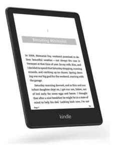 Un primer plano de un lector Kindle.